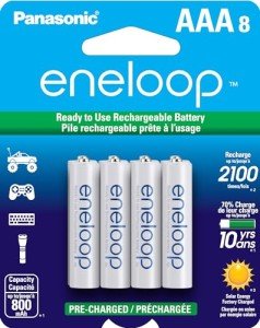 Panasonic Eneloop AAA Rechargeable Batteries, 8-Pack