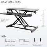Vivo Adjustable Standing Desk Riser - Black