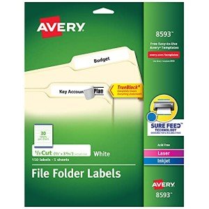 Avery TrueBlock File Folder Labels, 150 Pack