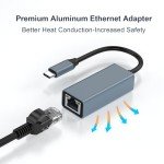 USB C to Ethernet Adapter - 100Mbps Type-C