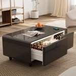 Smart Coffee Table with Cooling Drawer & Charging