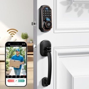 WiFi Keyless Entry Door Lock with Camera Set