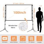 100-inch Portable Projector Screen with Stand