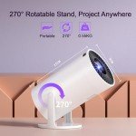 Portable Mini Projector with 4K Support and 270° Rotation