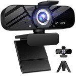 Tomorsi 1080p HD Webcam with Microphone and Tripod