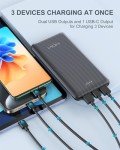 MOXNICE 10000mAh Slim Power Bank Charger - Black