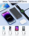 MOXNICE 10000mAh Slim Power Bank Charger - Black