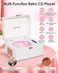 Portable Vintage Desktop CD Player with Bluetooth Speakers