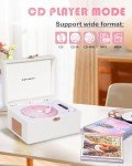 Portable Vintage Desktop CD Player with Bluetooth Speakers