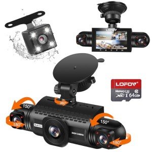 360° 4-Channel FHD Dash Cam with Night Vision