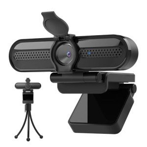 2K Webcam with Dual Microphones and Tripod