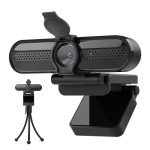 2K Webcam with Dual Microphones and Tripod