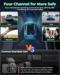 LAMTTO 4 Channel 1080p Dash Cam with Night Vision