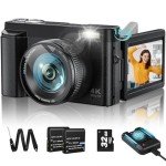 4K 48MP Digital Camera with 180° Flip Screen