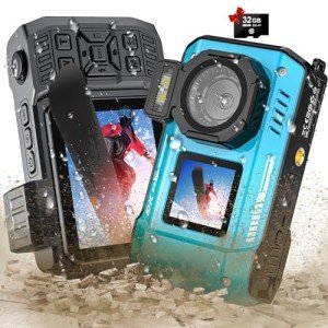 Waterproof 8K UHD Digital Camera with 32GB Card