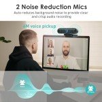 2K Webcam with Dual Microphones and Tripod