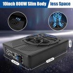 10" 800W Underseat Car Subwoofer with Remote