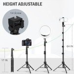 Liphisy 64” Tripod for Phones and Cameras