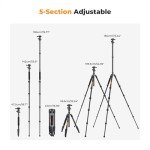K&F Concept 184cm Tripod with Smartphone Mount