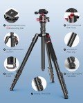 CAMBOFOTO 180cm Professional Photography Tripod with Monopod