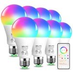 MELPO Bluetooth RGB Color Changing Bulbs (8 Pack)