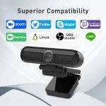 2K Webcam with Dual Microphones and Tripod