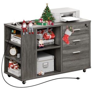 YITAHOME Mobile File Cabinet with Charging Station