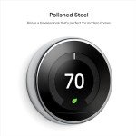 Nest Learning Thermostat - Polished Steel Finish