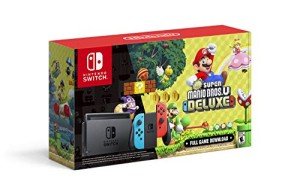 Nintendo Switch Console with Neon Joy-Con & Mario Game