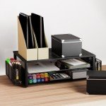 Gianotter D-3-2 Desk Screen Riser with Drawer