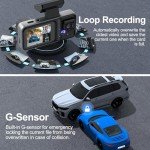 4K Triple Channel Dash Cam with 64GB Card