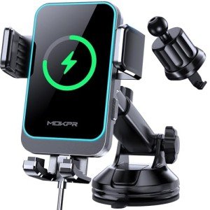 15W Wireless Car Charger with Auto Clamping Holder