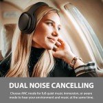 Tapaxis Wireless Active Noise Cancelling Headphones - Matte Black