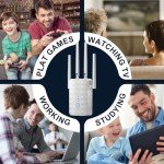 Long Range WiFi Extender Signal Booster 1200Mbps