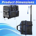Aleemin Rolling DJ Cable Bag with Large Pockets