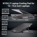 KYOLLY Ultra Slim Laptop Cooling Pad with Fans