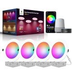 Smart RGBWW LED Recessed Lights with Music Sync