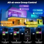 Smart RGBWW LED Recessed Lights with Music Sync