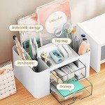 Marbrasse Multi-Functional Desk Pen Organizer - White