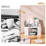 Marbrasse Multi-Functional Desk Pen Organizer - White