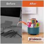 Marbrasse 360-Degree Rotating Desk Organizer - Dark Green