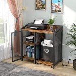 Unikito 3-Tier Office Filing Cabinet with USB Ports