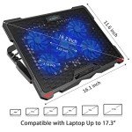 AICHESON 5-Fan Laptop Cooling Pad with LED Lights