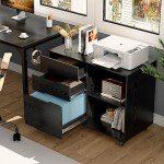 Sweetcrispy Lateral Mobile File Cabinet with Wheels