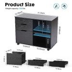 Sweetcrispy Lateral Mobile File Cabinet with Wheels