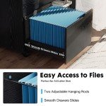 Sweetcrispy Lateral Mobile File Cabinet with Wheels