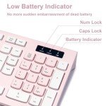 Reccazr Wireless Keyboard and Mouse Combo - Pink & White