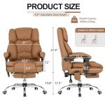 Heated Reclining Massage Office Chair with Footrest