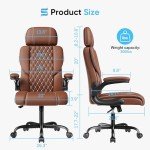 Sytas Comfy Leather Office Chair with Adjustability