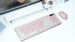 Reccazr Wireless Keyboard and Mouse Combo - Pink & White